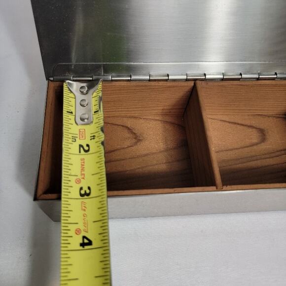 Vintage Metal Art Storage Box by Heintz Smith Silver Wood Keepsakes Collectible - Picture 11 of 12